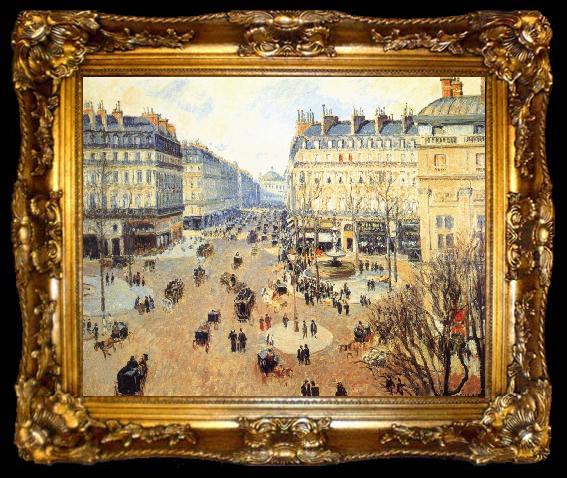 framed  Camille Pissarro Winter afternoon, the French Theater Square, ta009-2